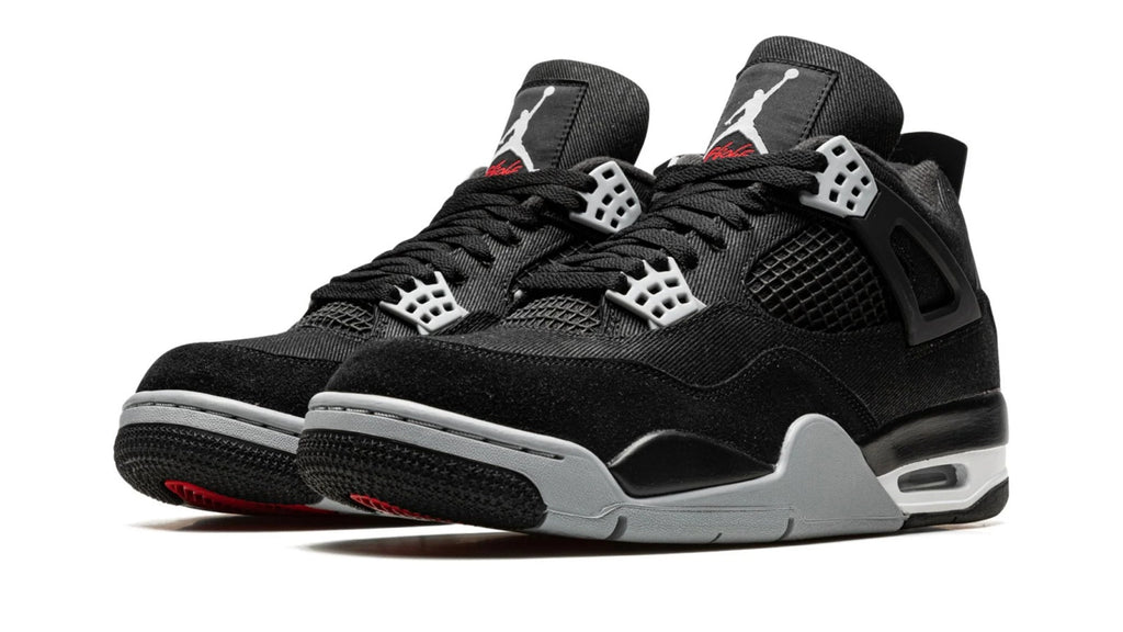 Air Jordan 4 "Black Canvas" - Classic Retro Basketball Shoe with Iconic Grey Accents