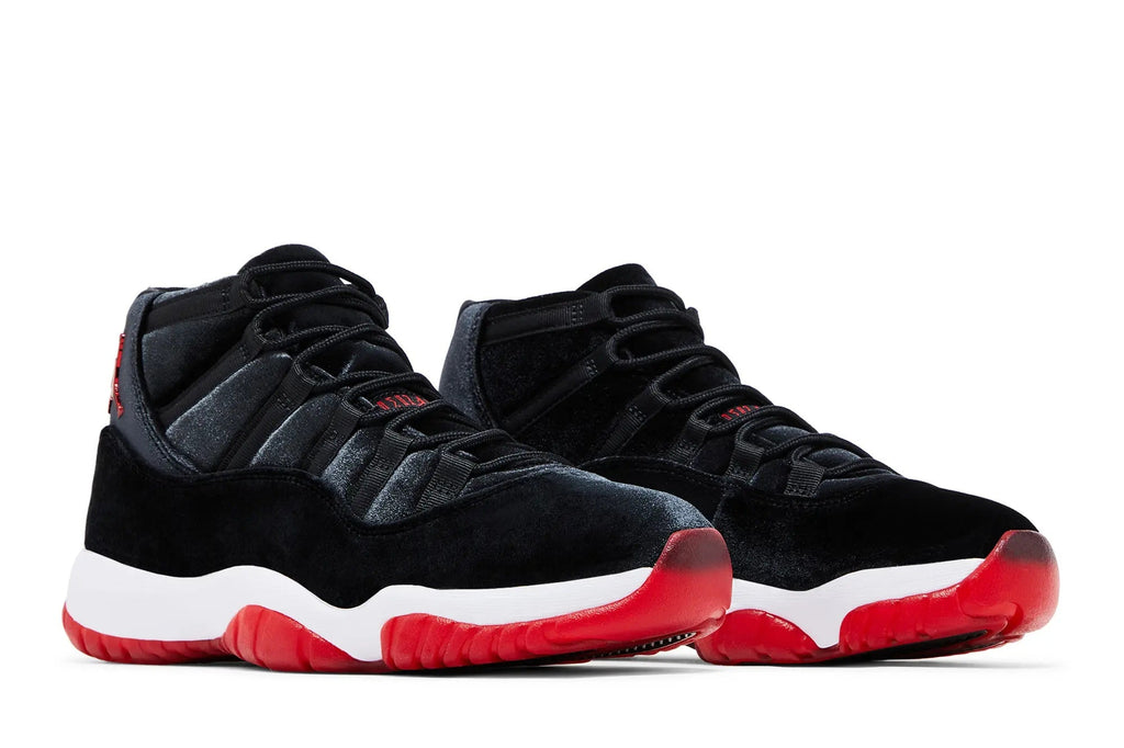 Women's Air Jordan 11 Retro 'Bred Velvet' - Luxe Black Velvet Basketball Sneaker