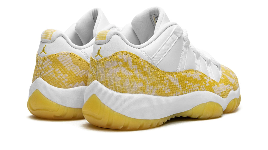 Women's Air Jordan 11 Low Yellow Snakeskin - Iconic Luxury Sneaker with Bold Python-Texture Design