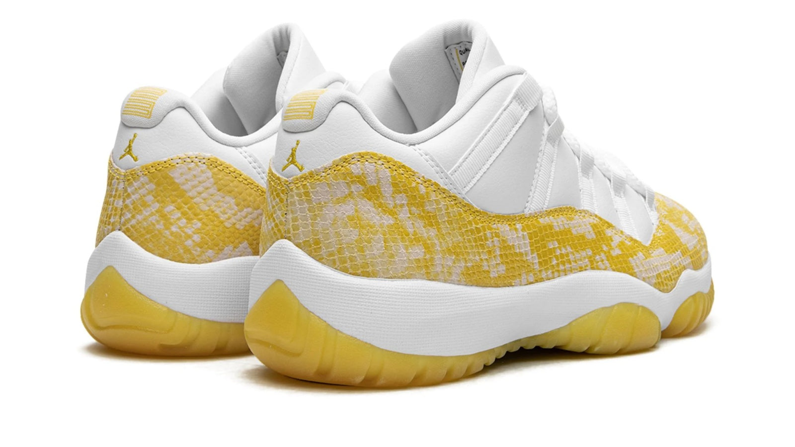 Women's Air Jordan 11 Low Yellow Snakeskin - Iconic Luxury Sneaker with Bold Python-Texture Design