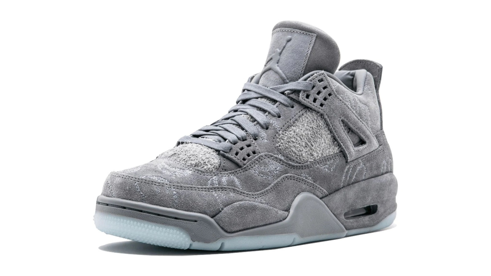 Air Jordan 4 Retro x KAWS - Premium Grey Suede Collaborative Sneaker
