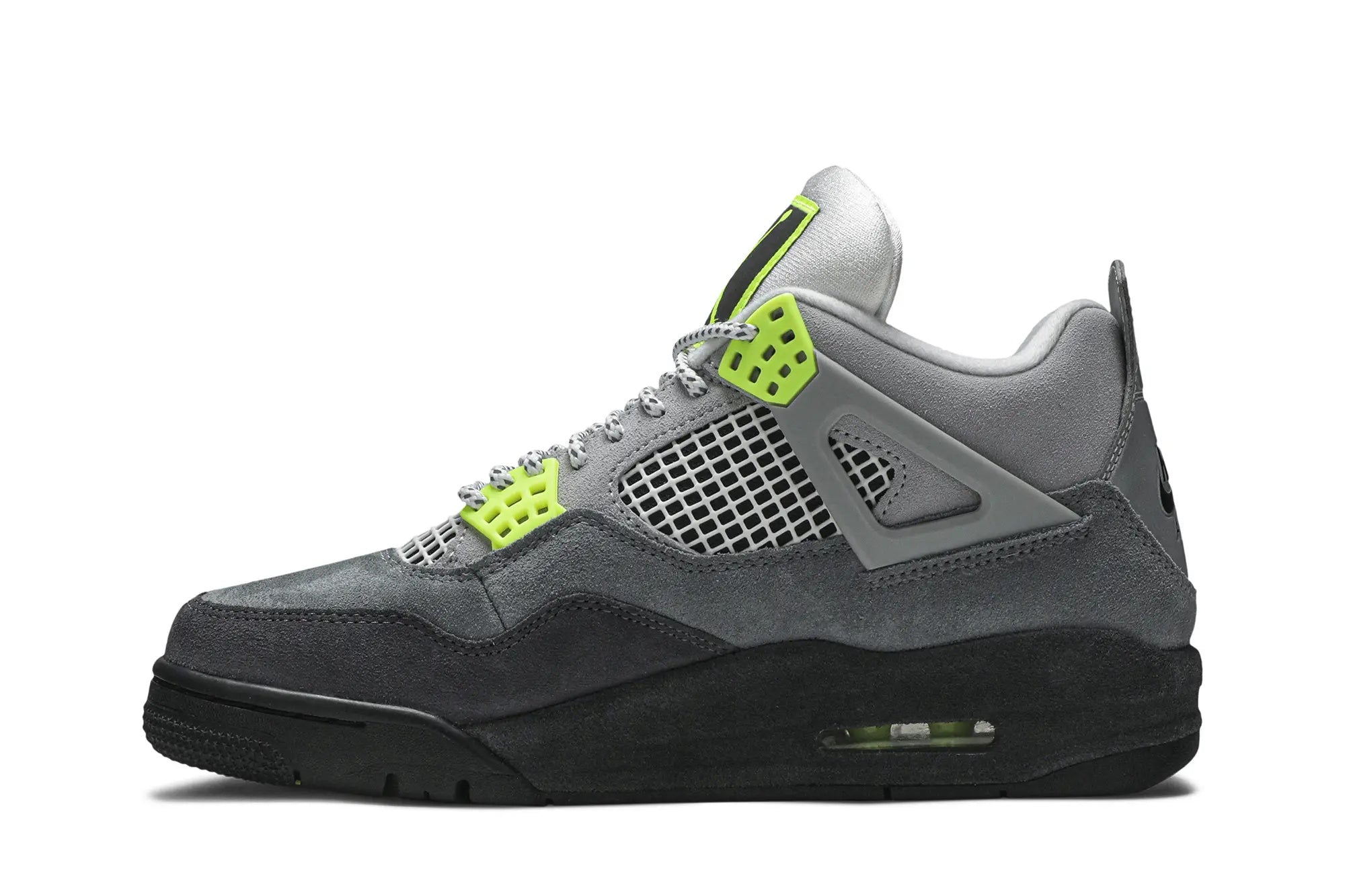 Jordan 4 Retro SE 'Neon 95' - Cool Grey & Volt Suede Sneaker