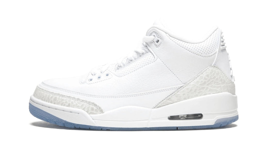 Air Jordan 3 Retro Pure White - Icy Blue Translucent Outsole Sneaker