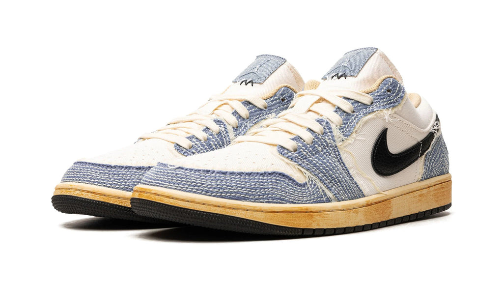 Air Jordan 1 Low SE Sashiko Denim - Iconic White & Blue Canvas Sneaker