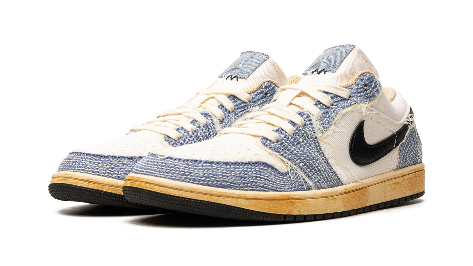 Air Jordan 1 Low SE Sashiko Denim - Iconic White & Blue Canvas Sneaker