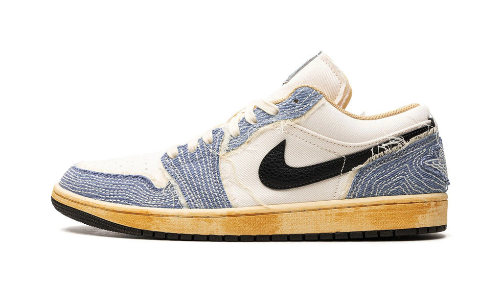 Air Jordan 1 Low SE Sashiko Denim - Iconic White & Blue Canvas Sneaker