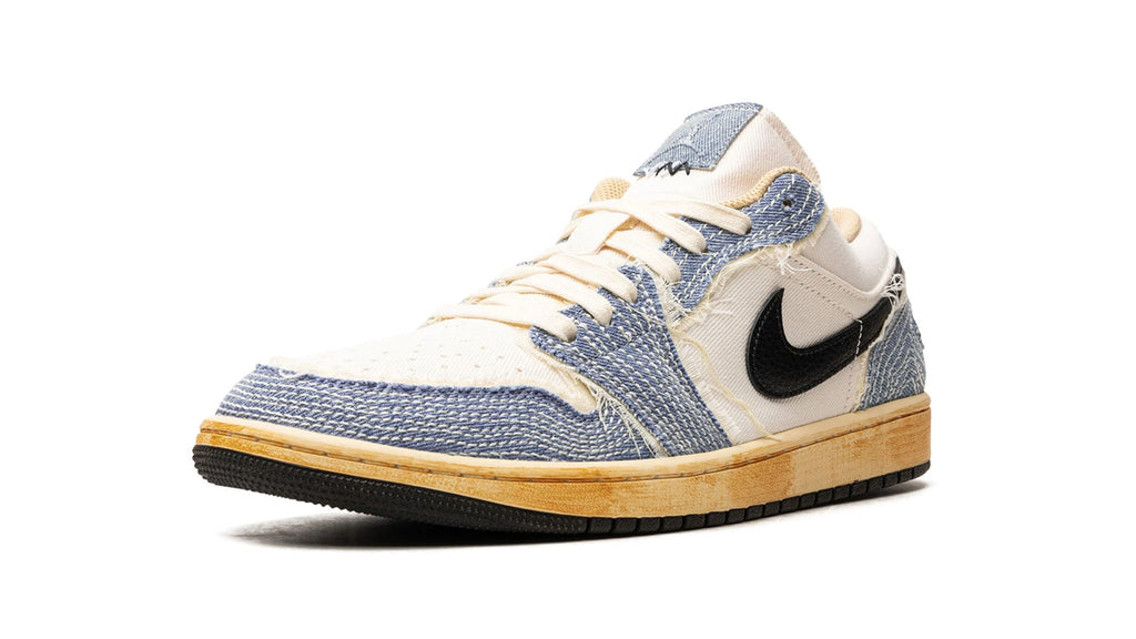 Air Jordan 1 Low SE Sashiko Denim - Iconic White & Blue Canvas Sneaker