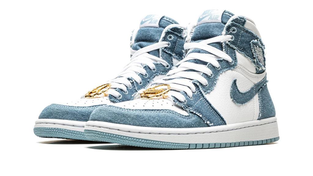 Women's Air Jordan 1 High OG Denim - Vintage Basketball Style with Frayed Denim Overlays