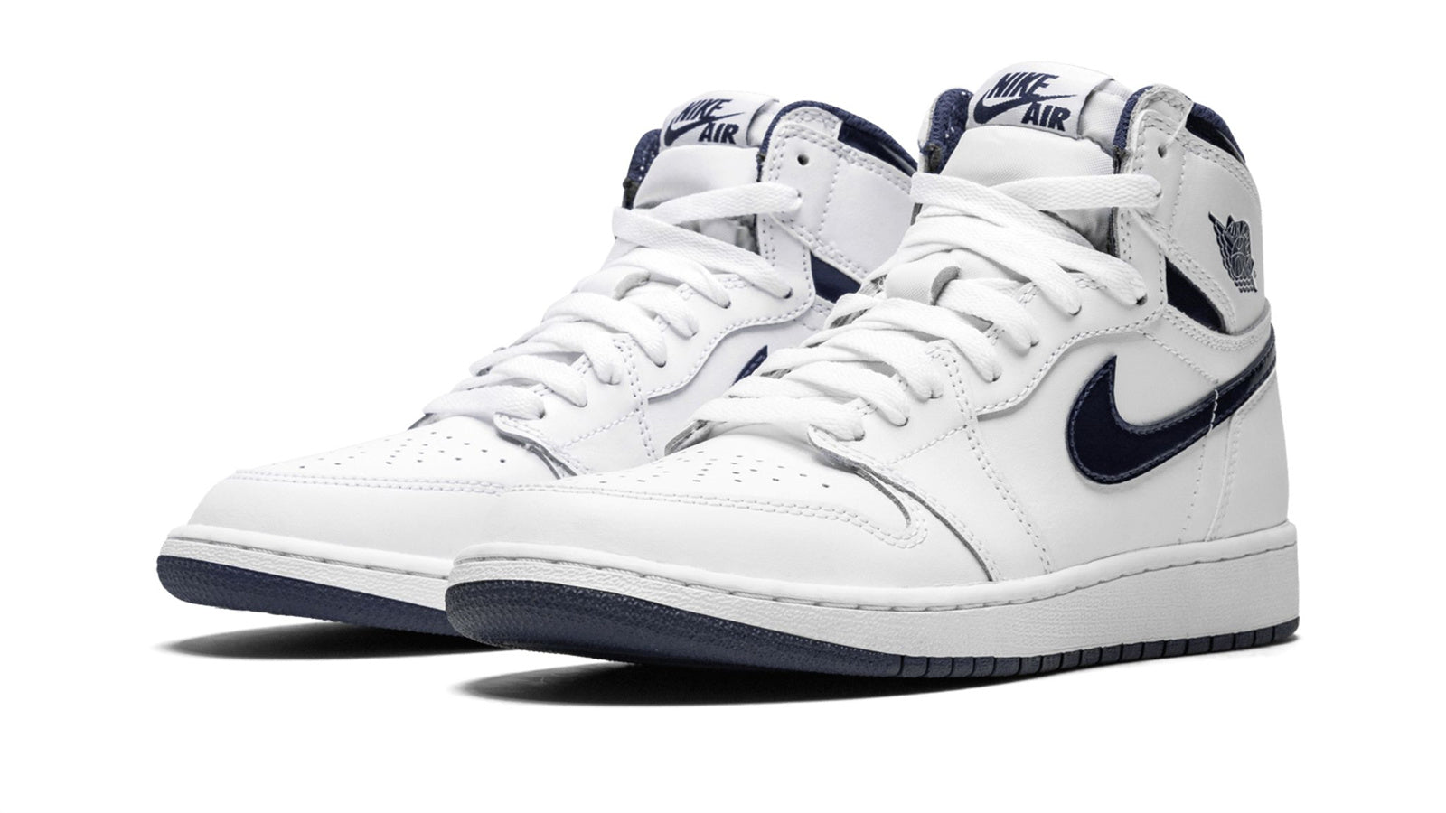 Air Jordan 1 High OG GS - Metallic Navy White Leather