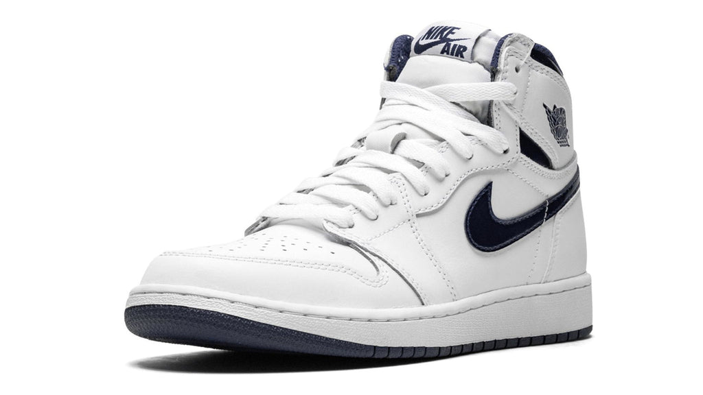 Air Jordan 1 High OG GS - Metallic Navy White Leather