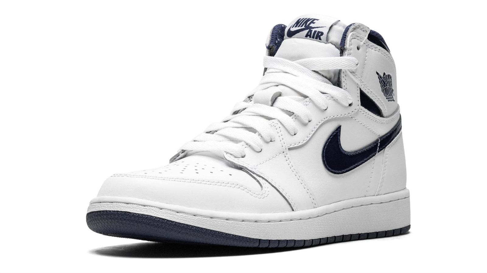 Air Jordan 1 High OG GS - Metallic Navy White Leather