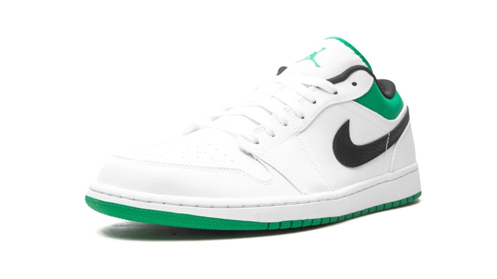 Air Jordan 1 Low White Lucky Green - Classic Celtics-Inspired Colorway