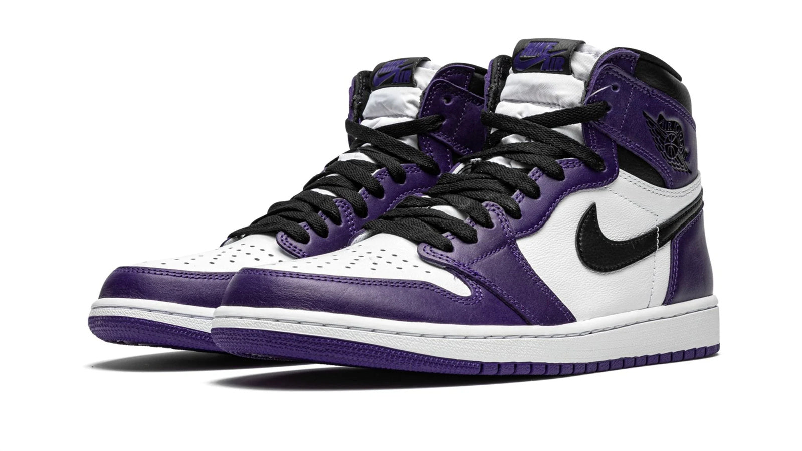 Air Jordan 1 Retro High OG Court Purple 2.0 - Classic Purple & White Leather Sneaker