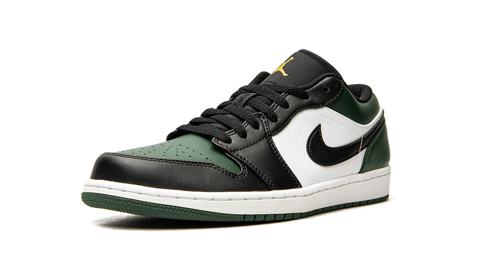 Air Jordan 1 Low Green Toe - Classic Color Block Basketball Sneaker