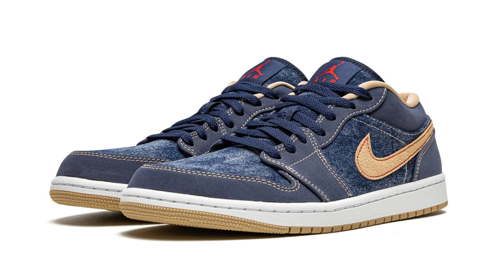 Air Jordan 1 Low SE Denim - Casual Blue Denim Basketball Sneaker