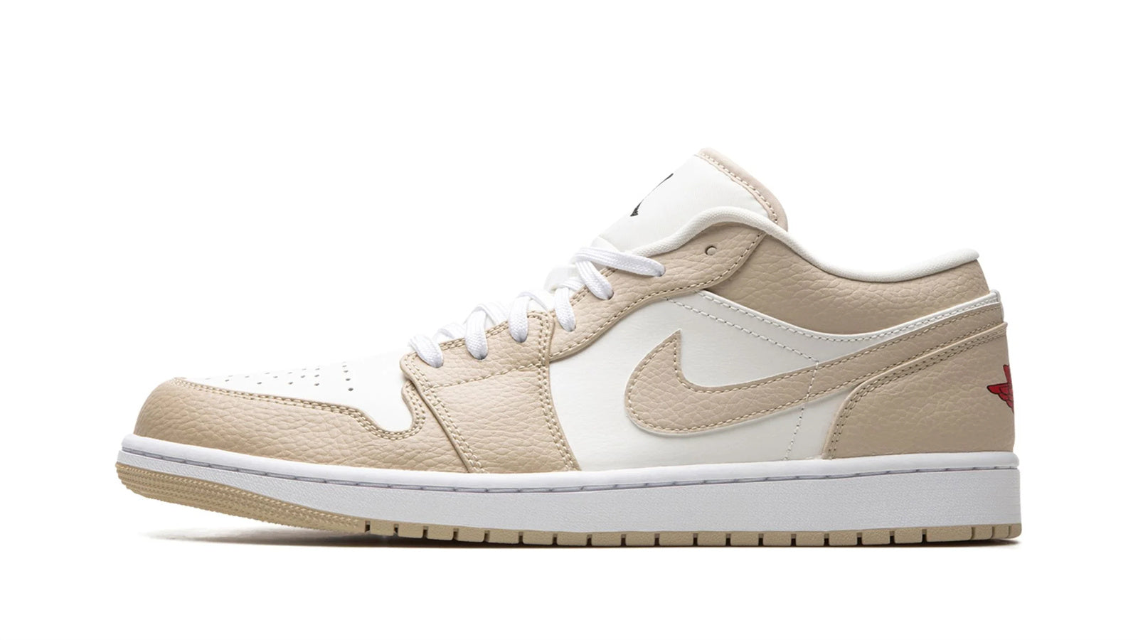Air Jordan 1 Low Sail Rattan - Classic Two-Tone Leather Sneaker