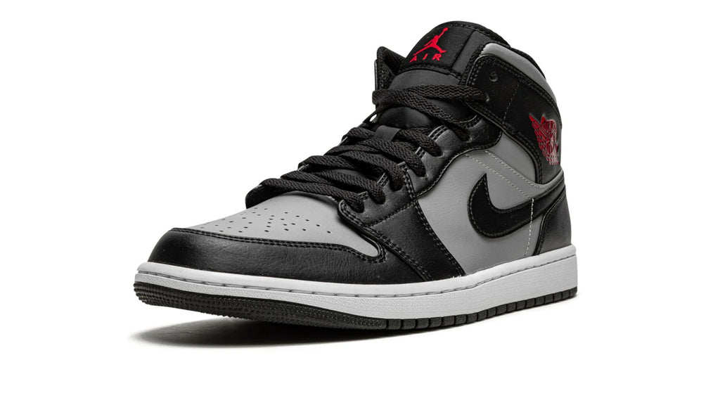 Air Jordan 1 Mid Shadow Red - Classic Two-Tone Basketball Sneaker