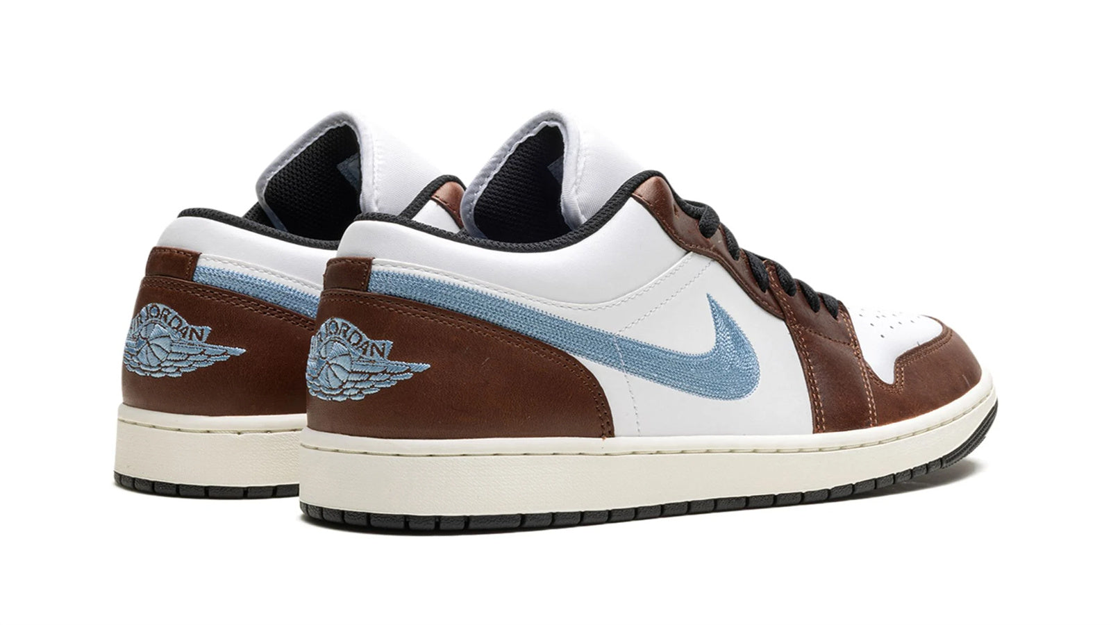 Air Jordan 1 Low SE Mocha with Embroidered Swoosh - Sail & Brown Leather
