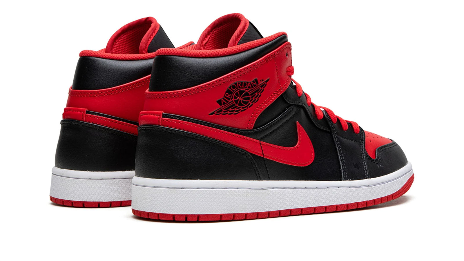 Air Jordan 1 Mid Alternate Bred - Fire Red & Black Leather