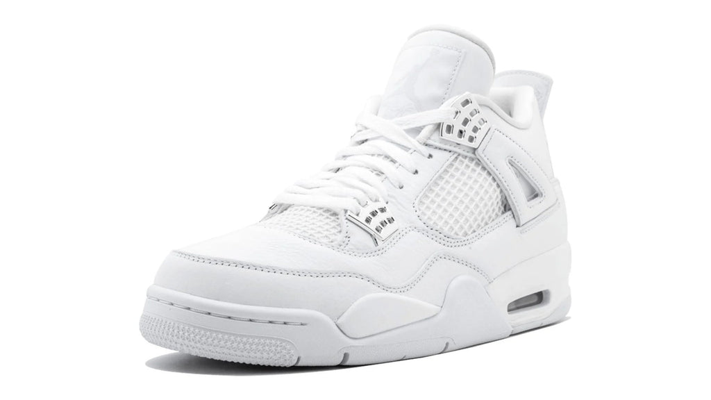 Air Jordan 4 Retro Pure Money White Leather Sneakers