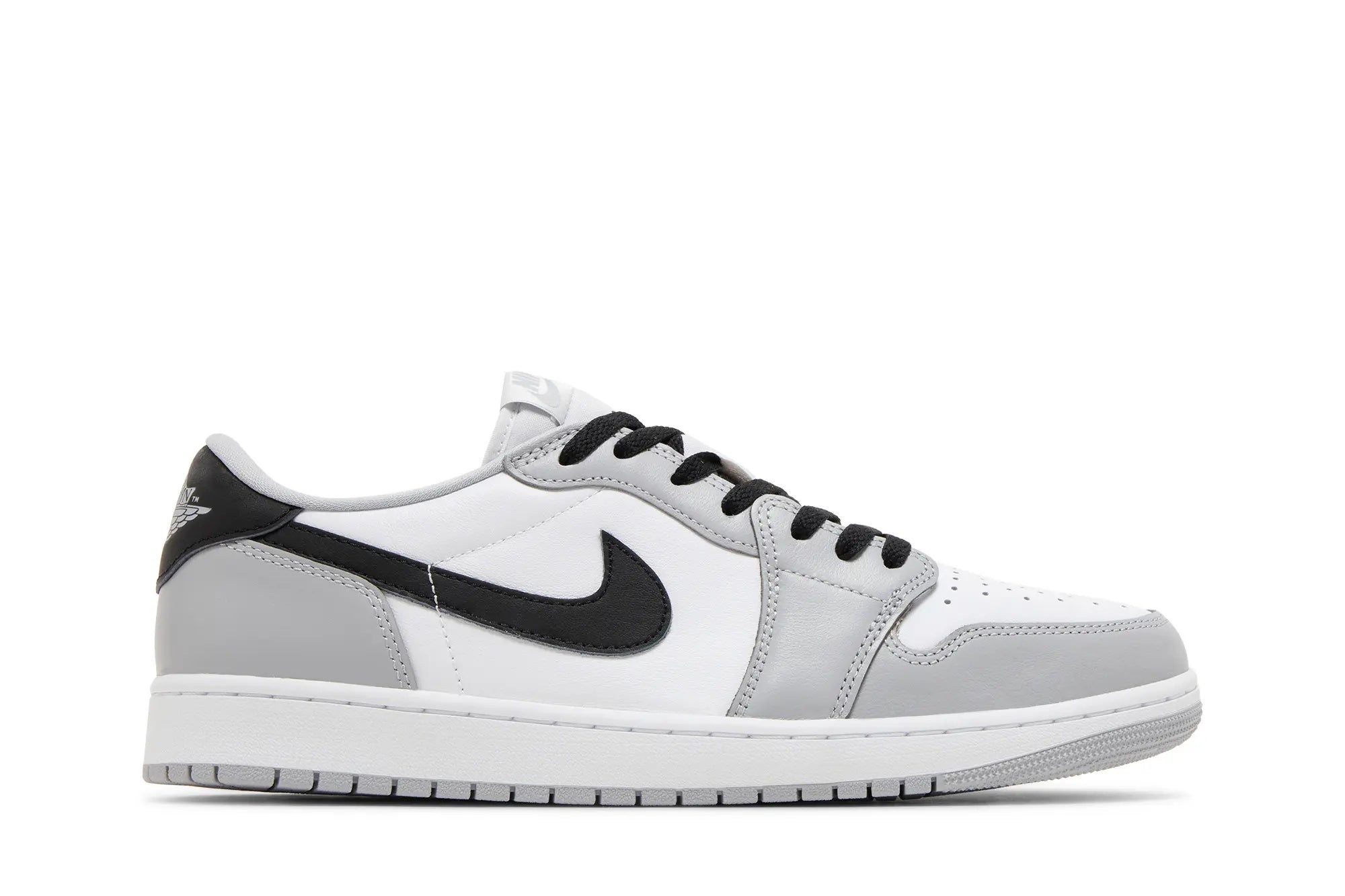 Jordan 1 Retro Low OG 'Barons' - White/Black/Wolf Grey Vintage Baseball Edition