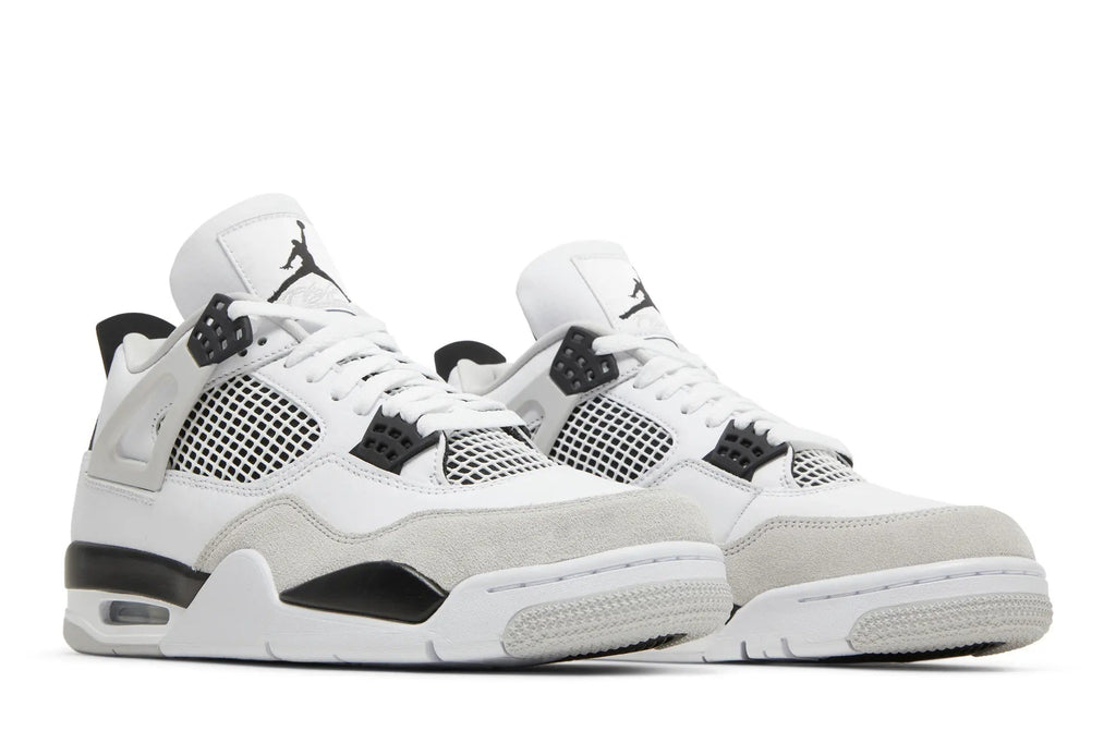 Jordan 4 Retro 'Military Black' - Classic White & Grey High-Top Sneaker