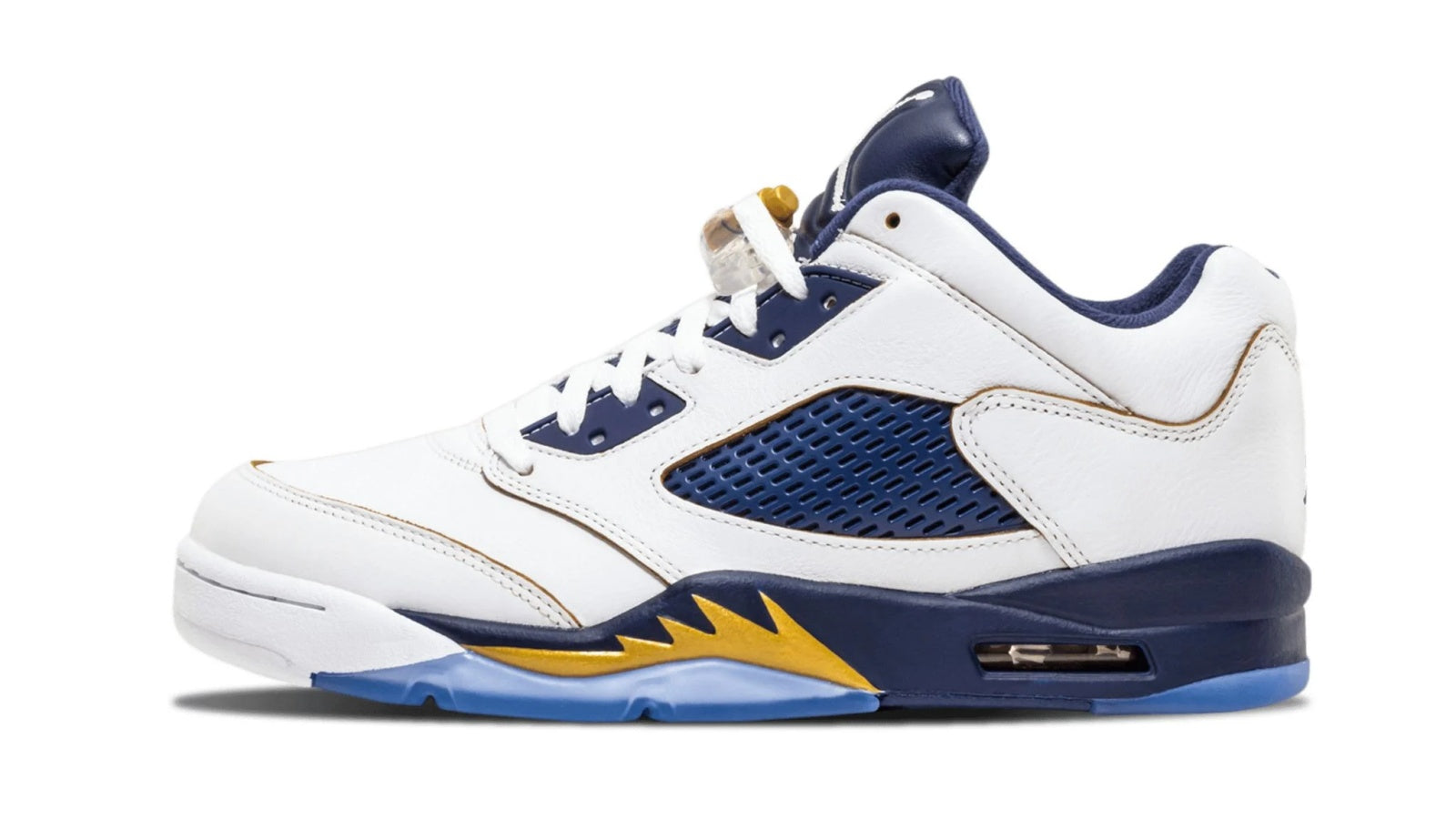 Air Jordan 5 Retro Low DUNK FROM ABOVE - White Leather Navy Gold