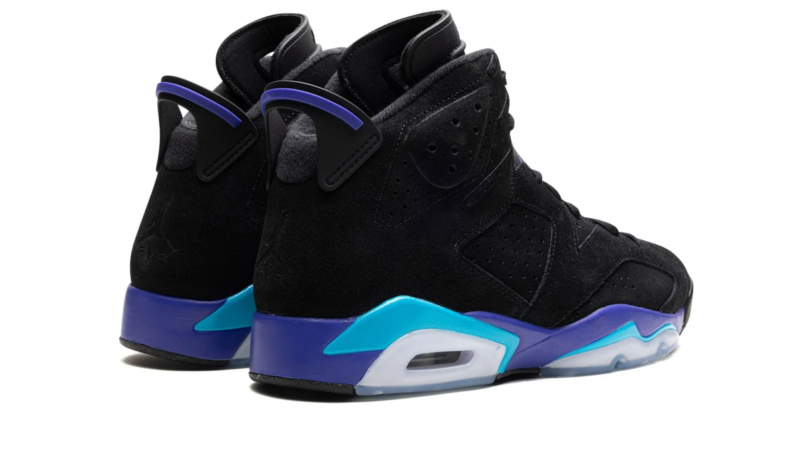 Air Jordan 6 "Aqua" - Black Nubuck with Bright Concord & Teal Accents