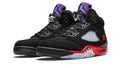 Air Jordan 5 Retro "Top 3" - Black Nubuck Sneaker with Grape, Fire Red & Metallic Details