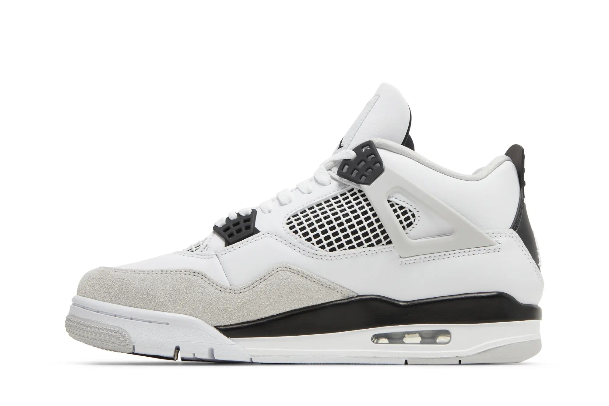 Jordan 4 Retro 'Military Black' - Classic White & Grey High-Top Sneaker