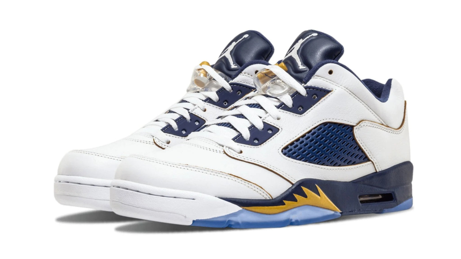 Air Jordan 5 Retro Low DUNK FROM ABOVE - White Leather Navy Gold