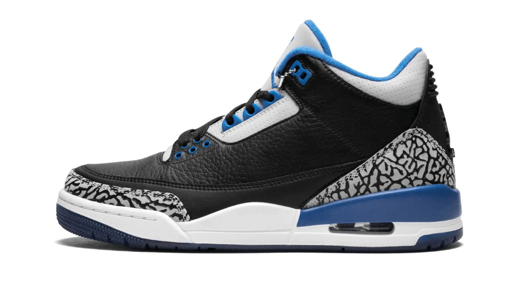 Air Jordan 3 Retro Sport Blue - Iconic Bred Design with Premium Blue Accents