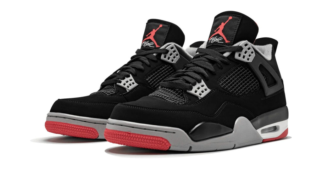 Air Jordan 4 Retro "Bred 2019" - Iconic Black & Red Sneaker with Nike Air Branding