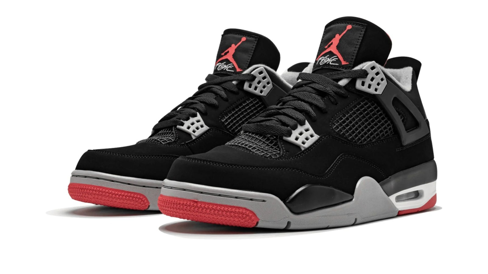 Air Jordan 4 Retro "Bred 2019" - Iconic Black & Red Sneaker with Nike Air Branding