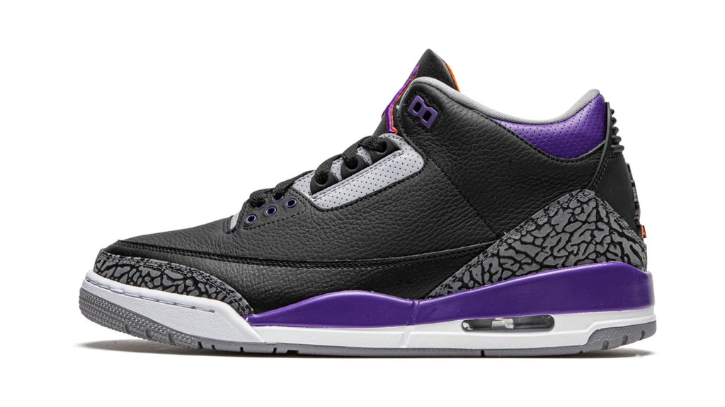 Air Jordan 3 Retro "Court Purple" - Classic Black & Purple Sneaker
