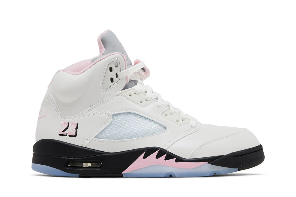 Jordan 5 Retro Medium Soft Pink - Women's White Leather Basketball Sneaker
