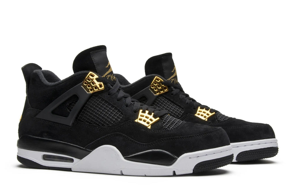 Air Jordan 4 Retro 'Royalty' - Black Metallic Gold Basketball Shoes