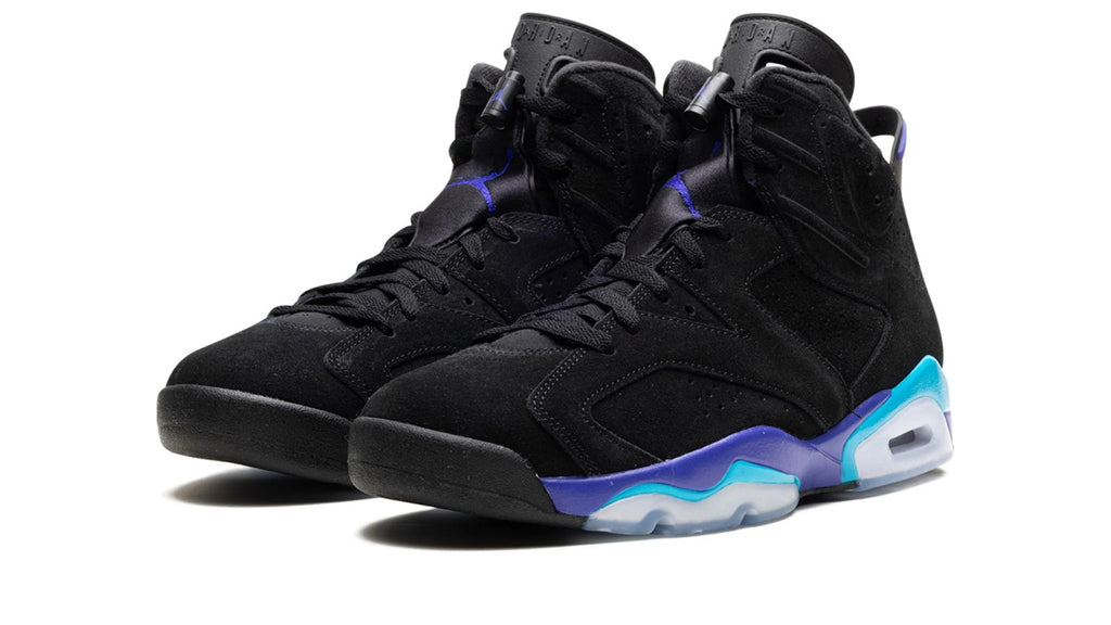 Air Jordan 6 "Aqua" - Black Nubuck with Bright Concord & Teal Accents