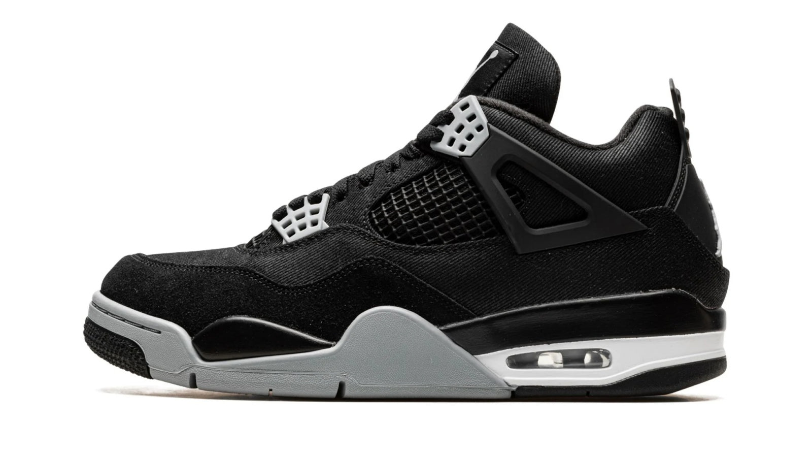 Air Jordan 4 "Black Canvas" - Classic Retro Basketball Shoe with Iconic Grey Accents
