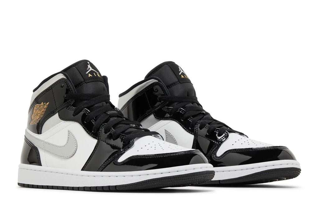 Jordan 1 Mid SE Black White Metallic Silver - Classic High-Top Sneaker