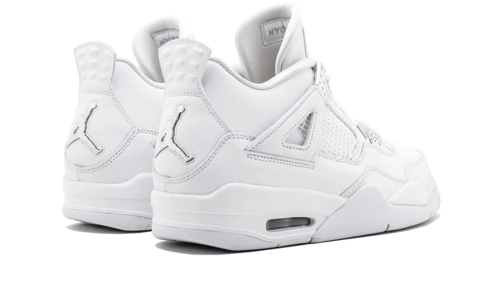 Air Jordan 4 Retro Pure Money White Leather Sneakers