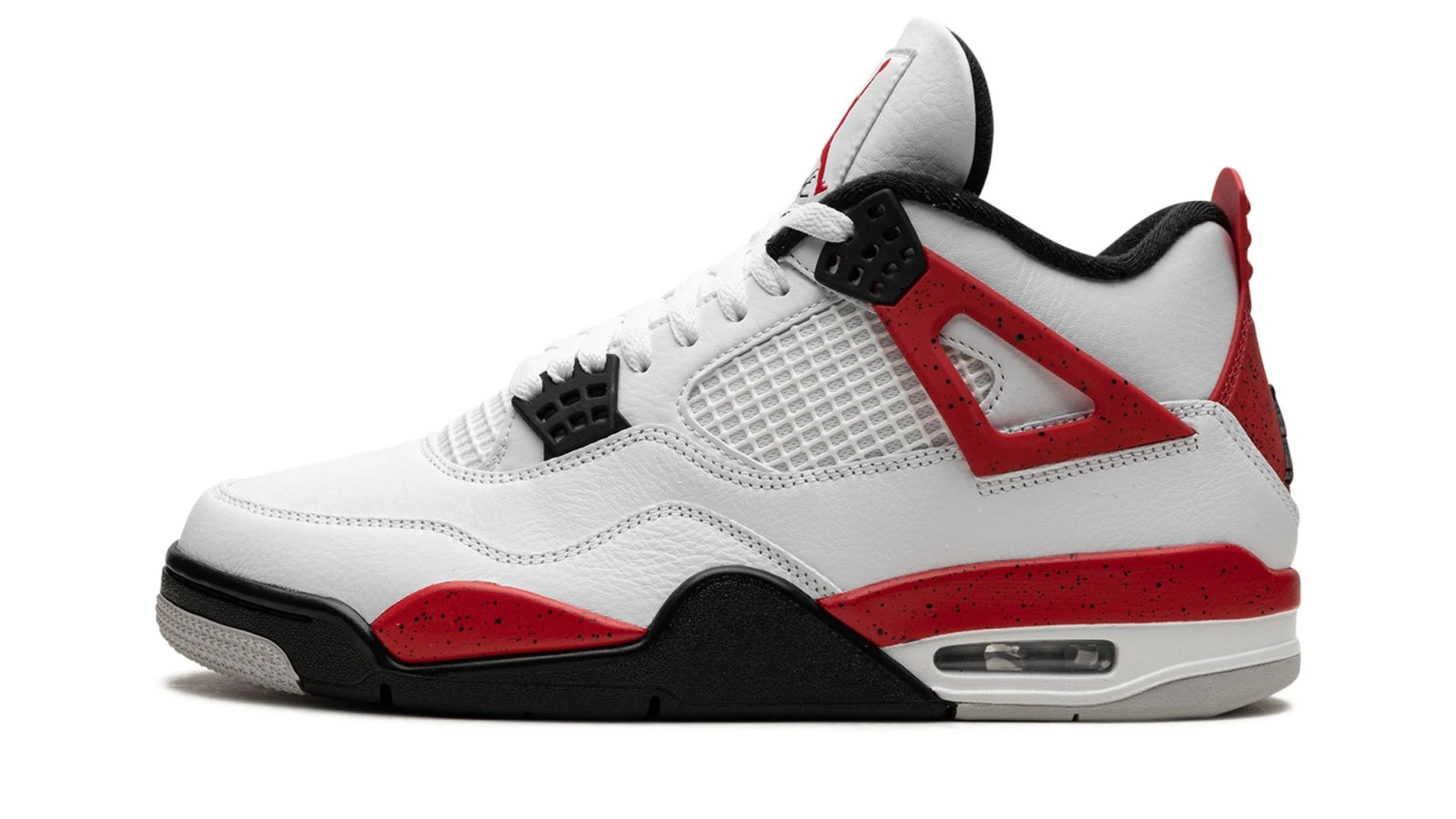Air Jordan 4 Retro "Red Cement" - Classic Basketball Style with Fire Red Accents