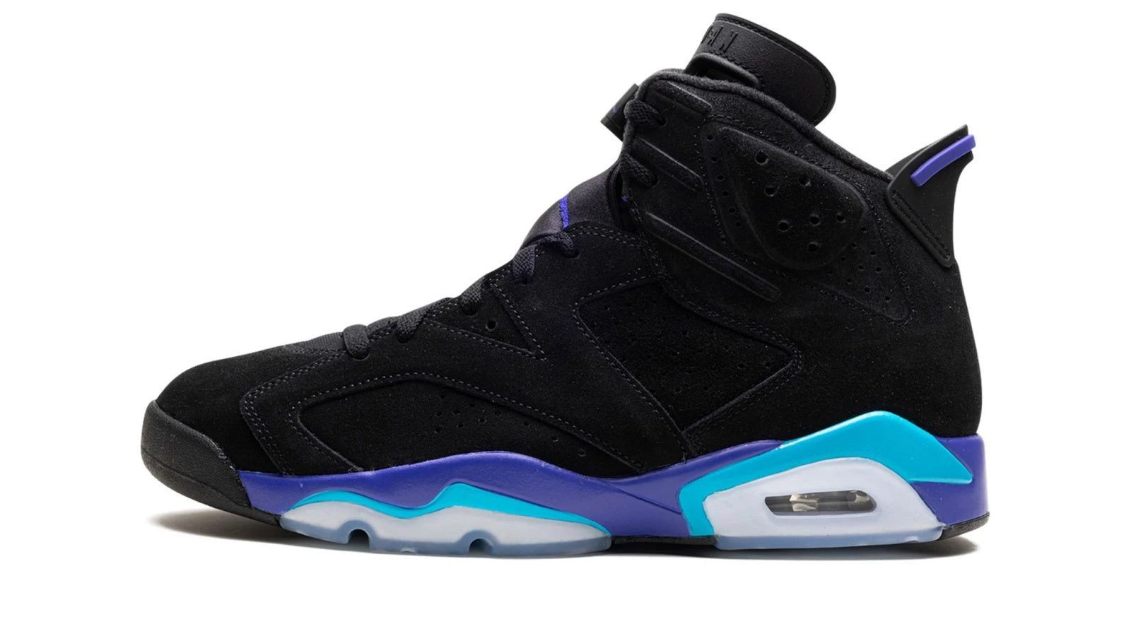 Air Jordan 6 "Aqua" - Black Nubuck with Bright Concord & Teal Accents