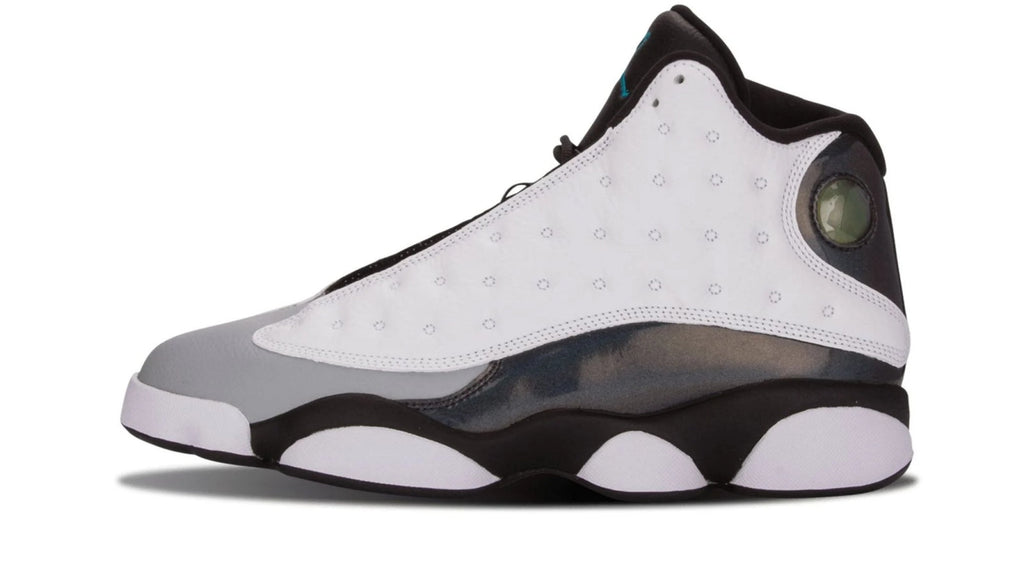 Air Jordan 13 Retro "Barons" - Classic White & Black with Iridescent Heel Paneling