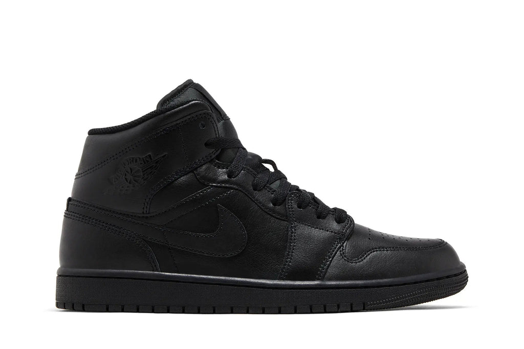 Jordan 1 Mid Triple Black 2022 - Classic All-Black Leather Sneaker
