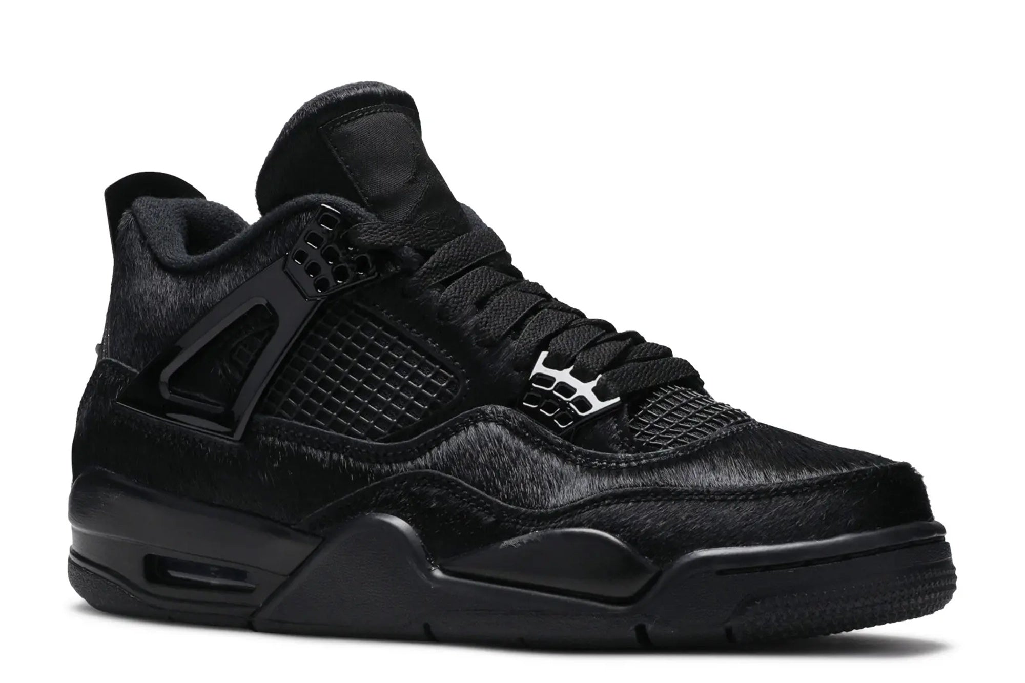 Olivia Kim x Women's Jordan 4 Retro 'No Cover' Black Calf Hair Sneaker