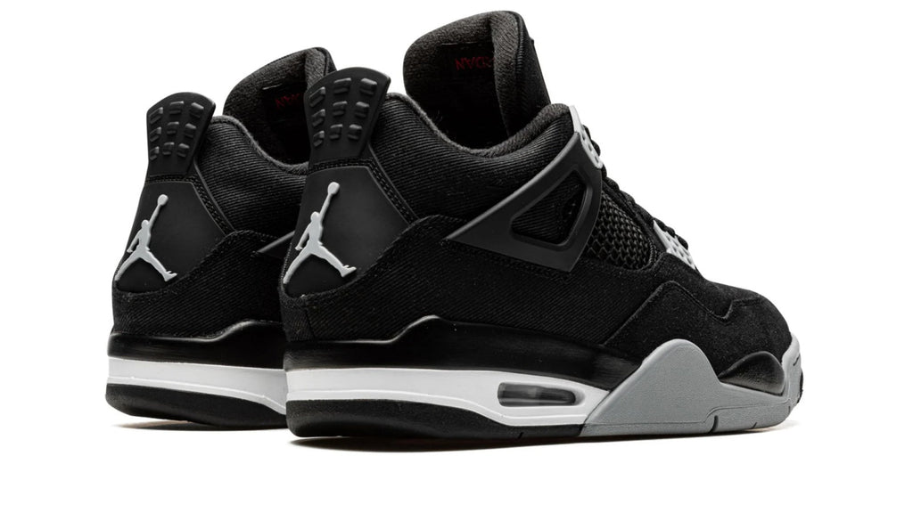 Air Jordan 4 "Black Canvas" - Classic Retro Basketball Shoe with Iconic Grey Accents