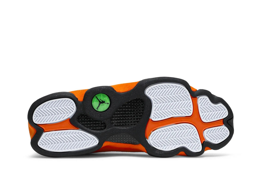 Air Jordan 13 Retro 'Starfish' - White Orange Suede Sneaker with Hologram Logo