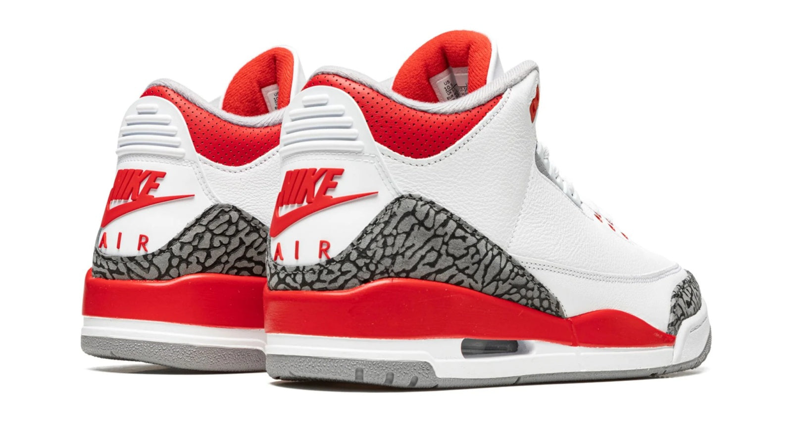 Air Jordan 3 Retro Fire Red 2022 - OG Colorway with Nike Air Heel