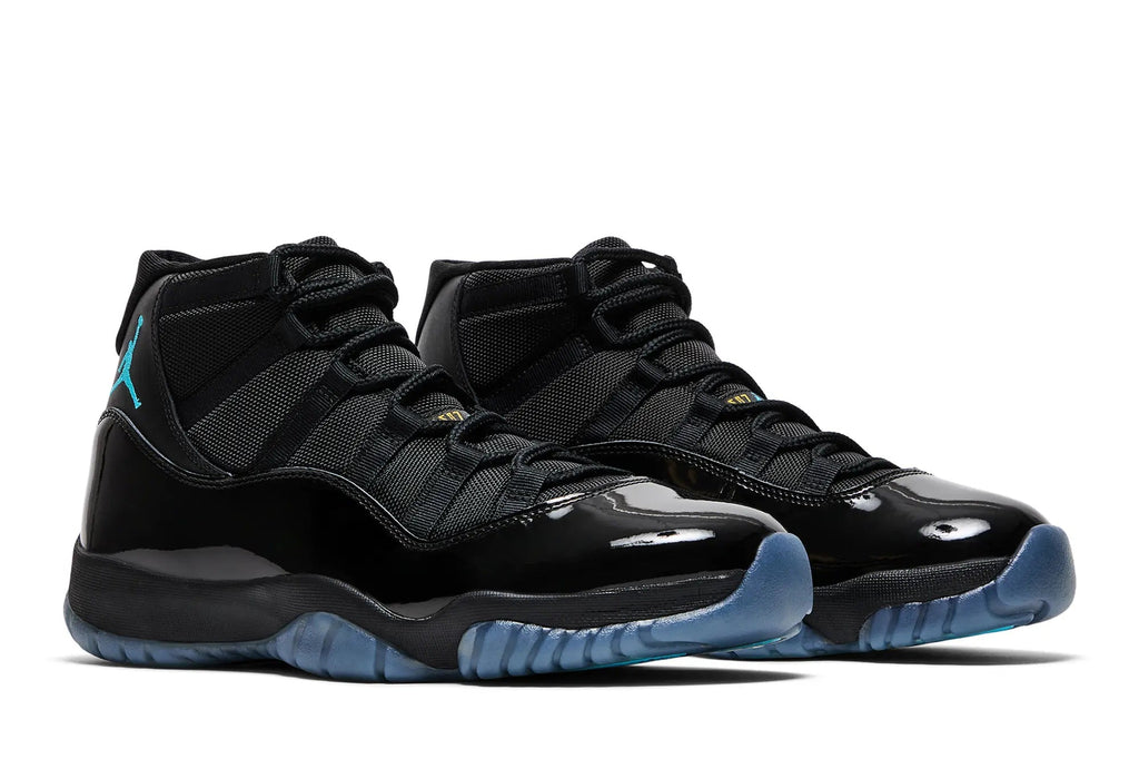 Jordan 11 Retro 'Gamma Blue' 2025 - Black Patent Leather Basketball Shoes